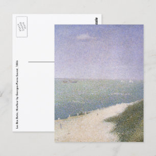 Cartão Postal Beach at Honfleur by Georges Seurat, Vintage Art