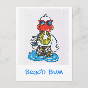 Cartão Postal Beach Bum Duck