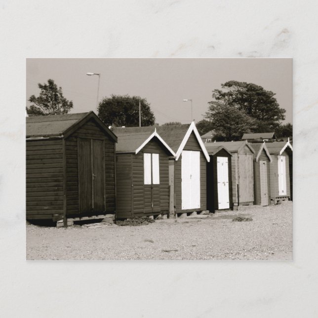 Cartão Postal Beach Huts, Mersea Island, Essex, Inglaterra (Frente)