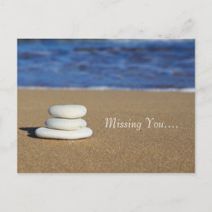 Cartão Postal Beach Rocks Misse You Postcard