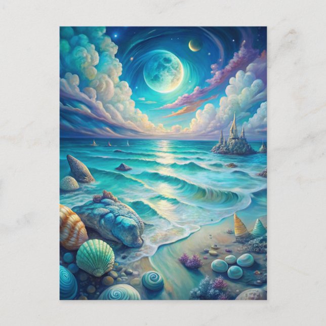 Cartão Postal Beach Scene  (Frente)