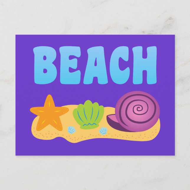 Cartão Postal Beach Seashells (Frente)