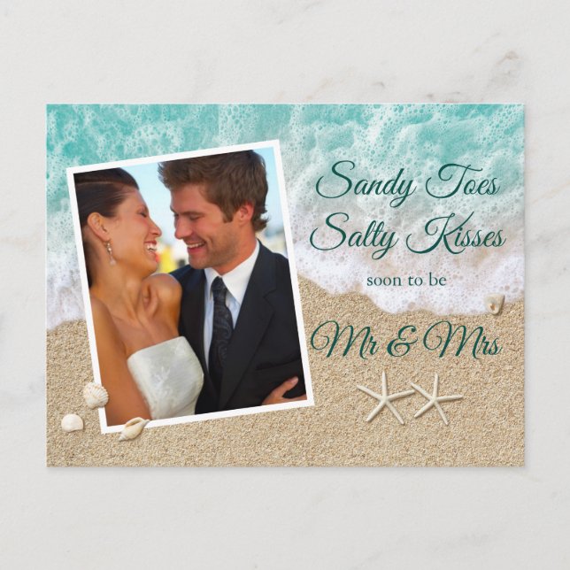 Cartão Postal Beach Waves Sandy Toes Salty Kisses Foto (Frente)