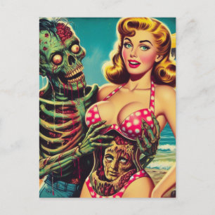Cartão Postal Beach Zombie Girl