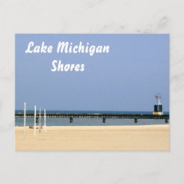 Cartão Postal Beacon Light, do lago Michigan Shores