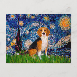 Cartão Postal Beagle 7 - Noite Estrelada
