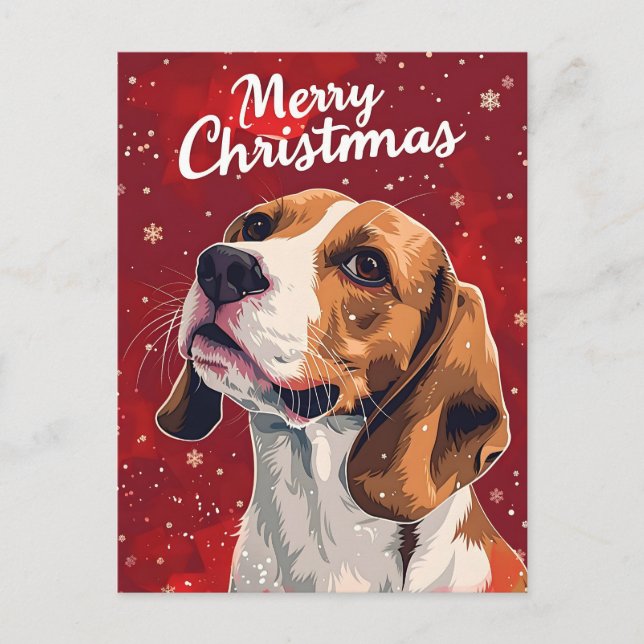 Cartão Postal Beagle Christmas (Frente)