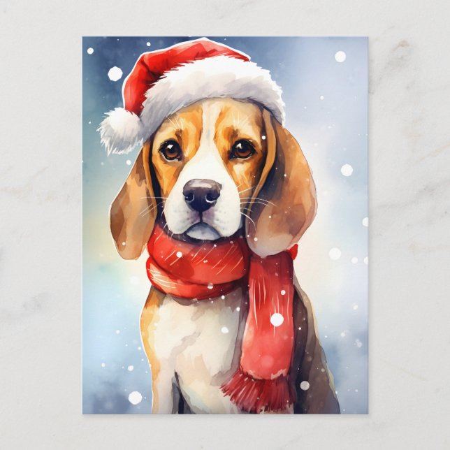 Cartão Postal Beagle Christmas (Frente)