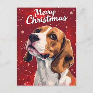 Cartão Postal Beagle Christmas