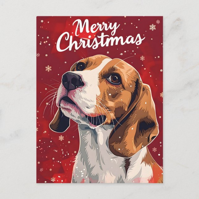 Cartão Postal Beagle Christmas (Frente)