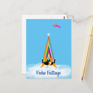 Cartão Postal Beagle dog blChristmas