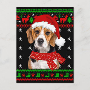Cartão Postal Beagle Dog Febre Doce Natal Puppy Dog Lover