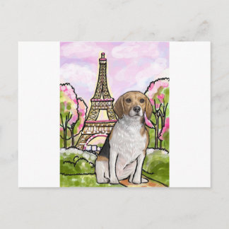 Cartão Postal beagle eiffel torre paris