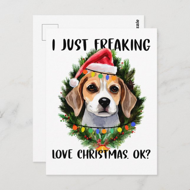 Cartão Postal Beagle, Eu Só Estraguei O Natal Do Amor. (Frente/Verso)