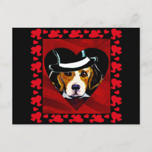 Cartão Postal Beagle Hearts