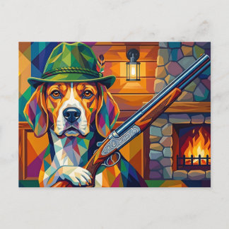 Cartão Postal Beagle Jäger Pop Art – Moderner Jagdhund