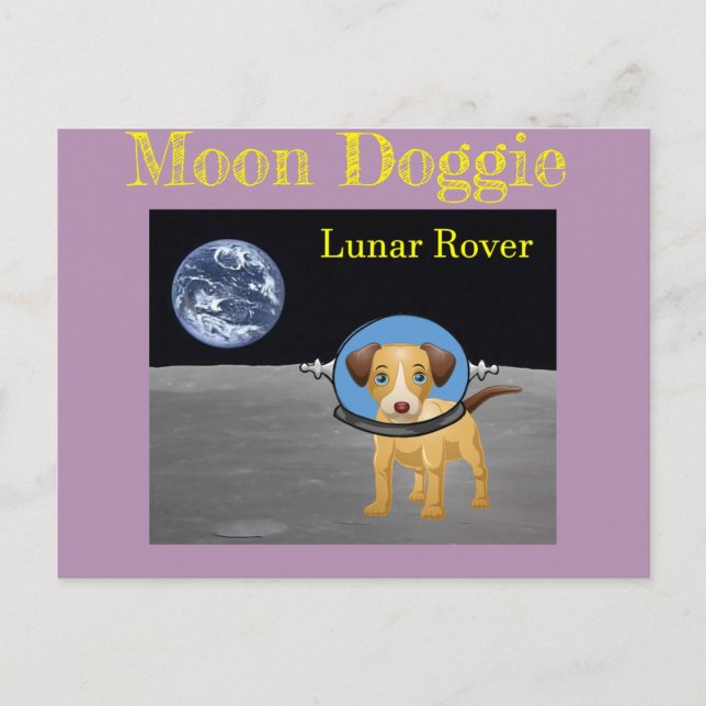Cartão Postal Beagle Moon Dog Lunar Rover por Funnycomb (Frente)
