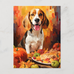 Cartão Postal Beagle Outono Dia de Ação de Graças
