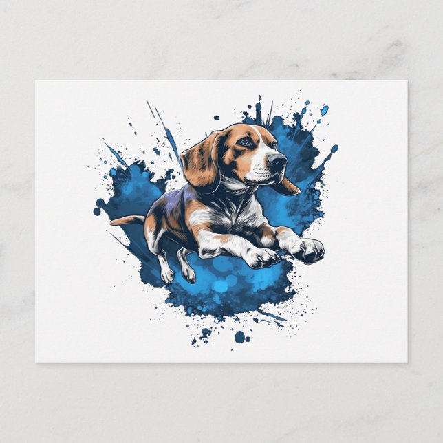 Cartão Postal Beagle Water Sport (Frente)