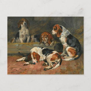 Cartão Postal Beagles - Pais da Matilha por John Emms