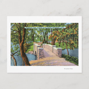Cartão Postal Beardsley Park View of the Stone Bridge