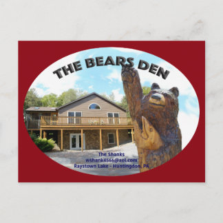 Cartão Postal Bears Den Cabin