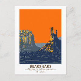 Cartão Postal Bears Ears Monumento Nacional Utah Vintage