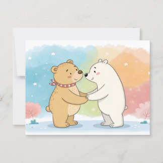 Cartão Postal Beary Best Friends