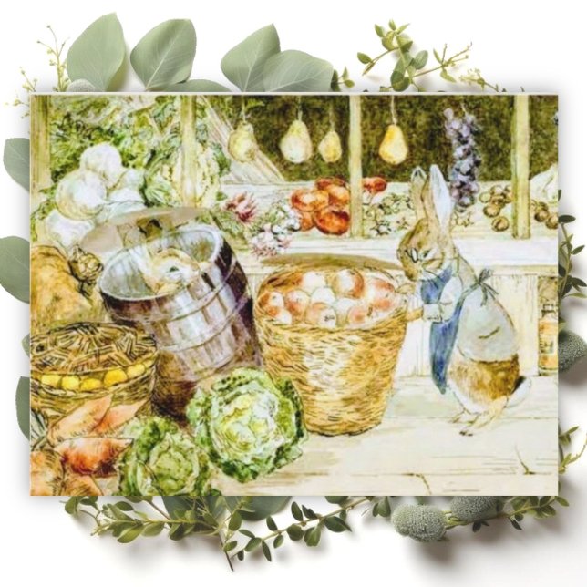 Cartão Postal Beatrix Potter Benjamin Bunny Green Grocer (Criador carregado)
