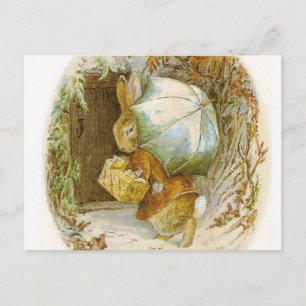 Cartão Postal Beatrix Potter - Bunnies No Inverno