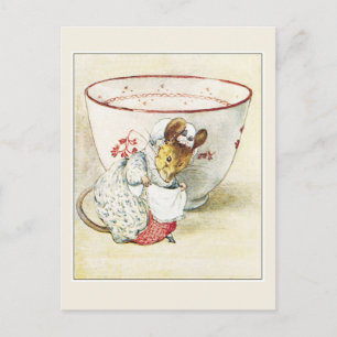 Cartão Postal Beatrix Potter, Lady Mouse, Teacup