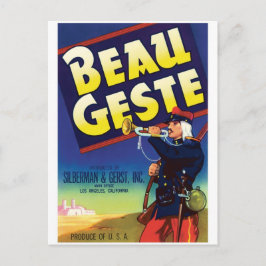 Cartão Postal Beau Geste Los Angeles California Vintage Label