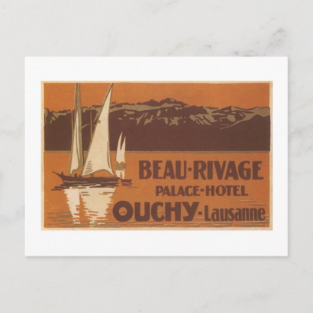 Cartão Postal Beau Rivage Palace Hotel Ouchy Lausanne (Frente)