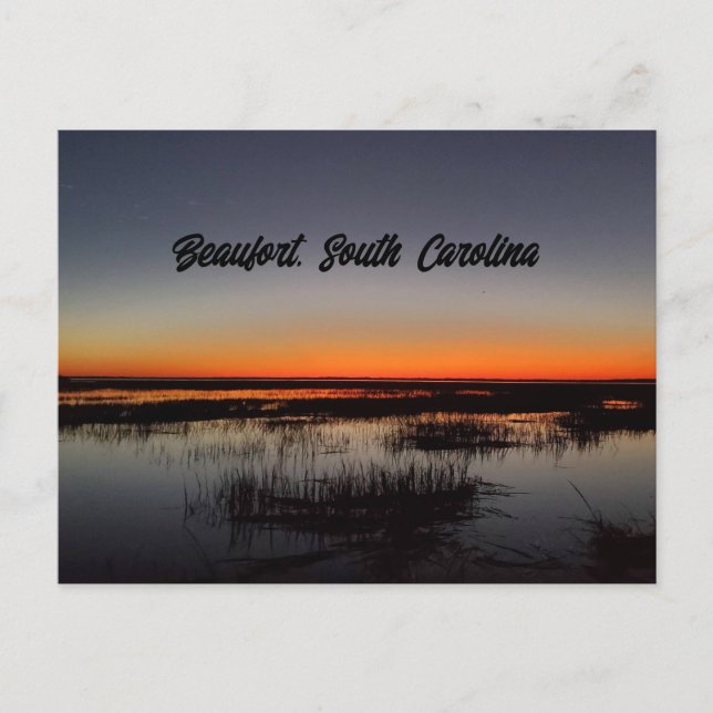 Cartão Postal Beaufort Carolina do Sul Lowcountry Vibrant Sunset (Frente)