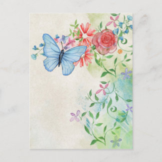 Cartão Postal beautiful butterflies Watercolor