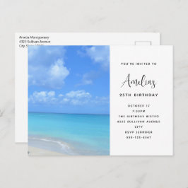 Cartão Postal Beautiful Turquoise Tropical Beach  Birthday