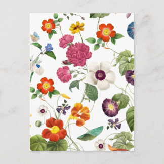 Cartão Postal Beautiful Watercolor Botanical