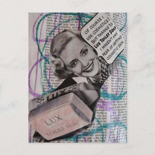 Cartão Postal Beautiful Woman Toilet Soap Collage (Frente)