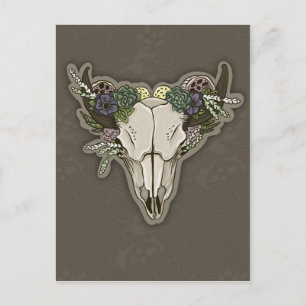 Cartão Postal Beauty Boho Scull
