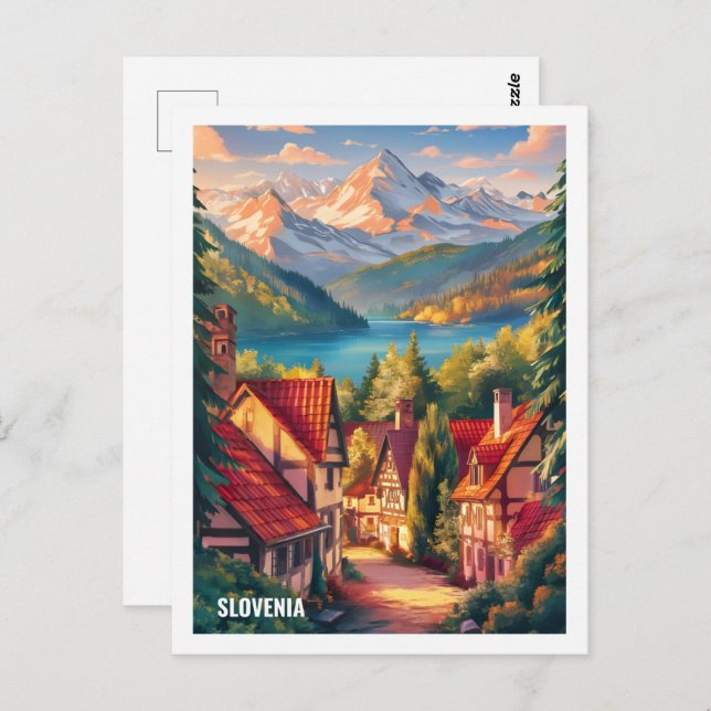 Cartão Postal Beauty Eslovênia Famoso Viagem (Frente/Verso)