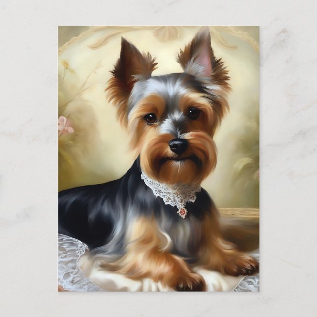 Cartão Postal Beauty Yorkshire Terrier Cute (Frente)