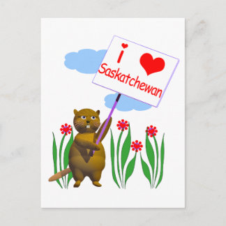 Cartão Postal Beaver Canadense ama Saskatchewan