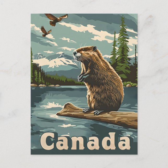 Cartão Postal Beaver do Canadá (Frente)