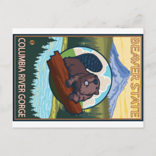 Cartão Postal Beaver & Mt. Hood - Gorge do Rio Columbia, OR