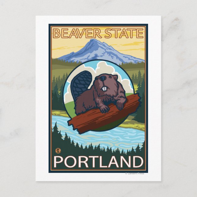 Cartão Postal Beaver & Mt. Hood - Portland, Oregon (Frente)