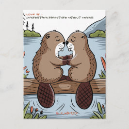 Cartão Postal Beaver no Dia dos Namorados