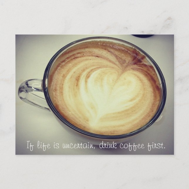 Cartão Postal Beba café primeiro (Frente)
