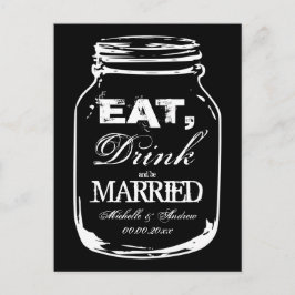 Cartão Postal Beba e se case com Mason jar, obrigado.