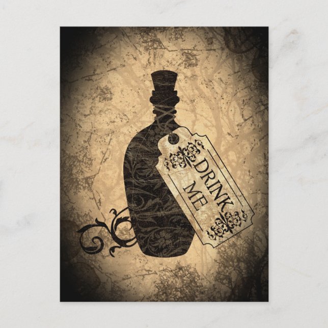 Cartão Postal Beba-me garrafa (Frente)