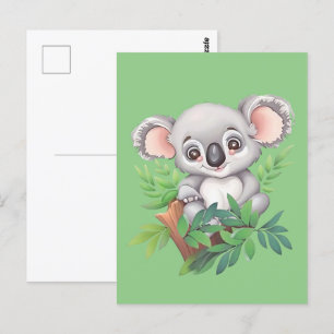 Cartão Postal Bebê Adorável Urso Koala